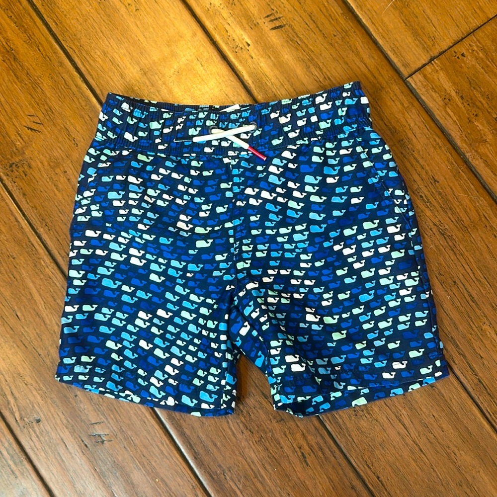 Vineyard Vines for Target Boys Swim Trunks Shorts 4/5 EUC Whales XS Lined